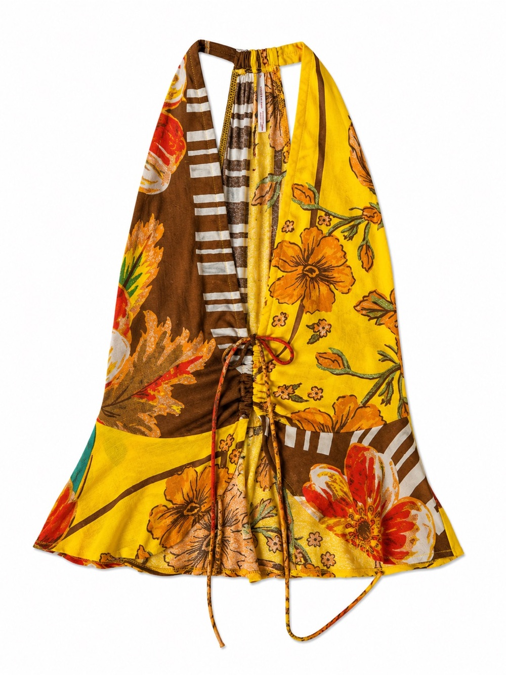 Free People Hot Topics Halter Tank Top Mango Combo Floral Boho Small
